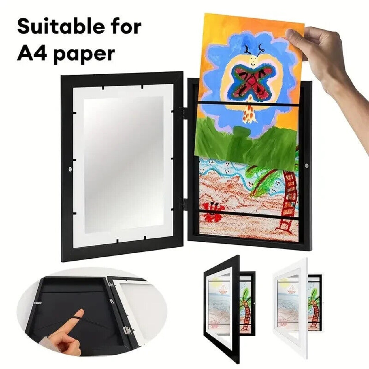 8.5x11 Set of 2 Kids Art Frames Art Display Frame Drawing Portfolio.